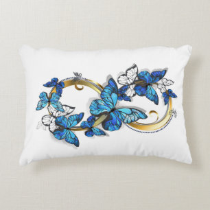 Symbol Infinity of Blue Morpho Butterflies Accent Pillow