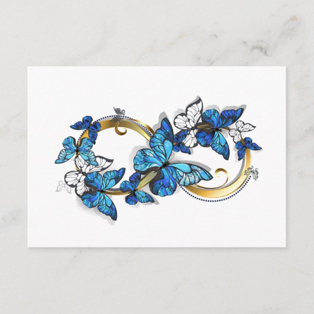 Symbol Infinity of Blue Morpho Butterflies Advice Card (Front)