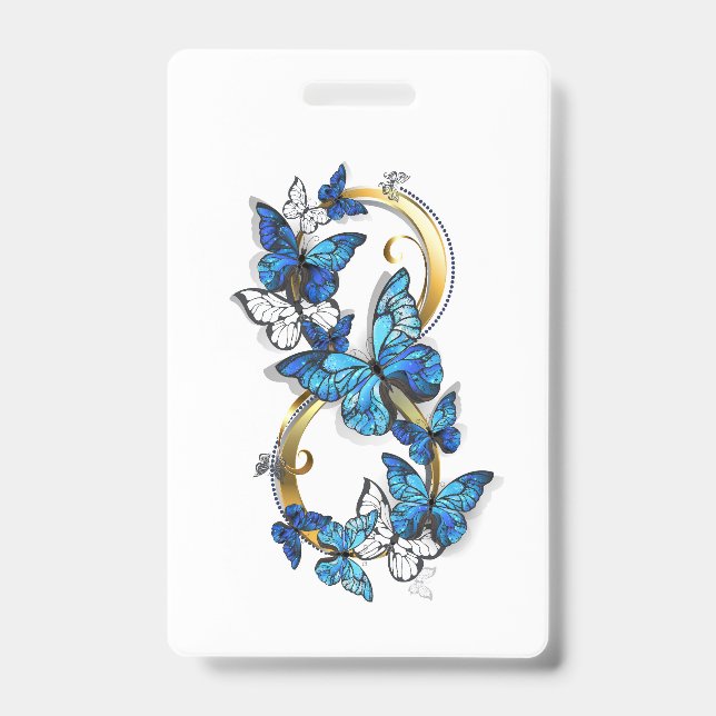 Symbol Infinity of Blue Morpho Butterflies Badge (Front)