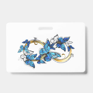 Symbol Infinity of Blue Morpho Butterflies Badge