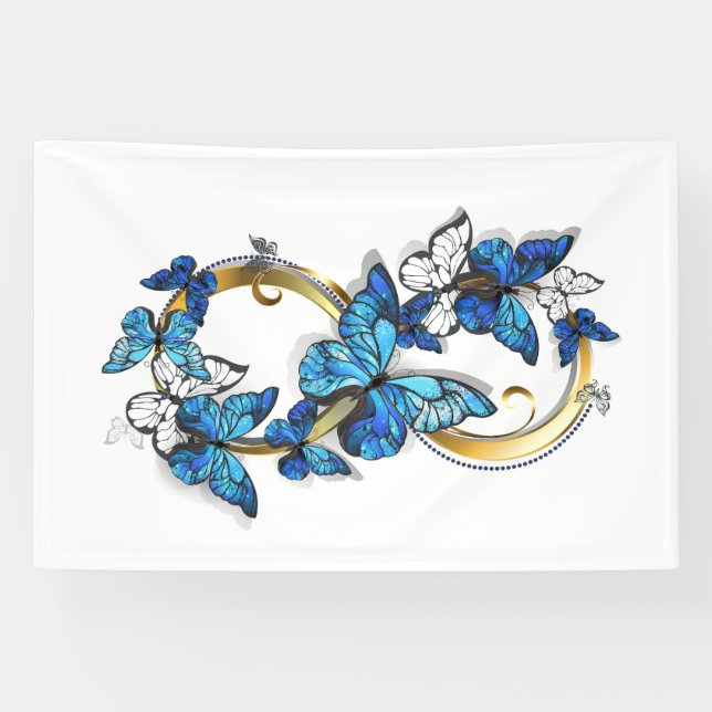 Symbol Infinity of Blue Morpho Butterflies Banner (Horizontal)
