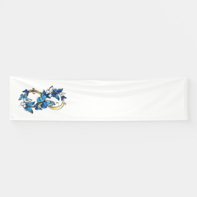 Symbol Infinity of Blue Morpho Butterflies Banner (Horizontal)
