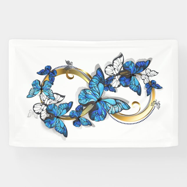 Symbol Infinity of Blue Morpho Butterflies Banner (Horizontal)