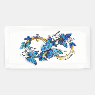 Symbol Infinity of Blue Morpho Butterflies Banner