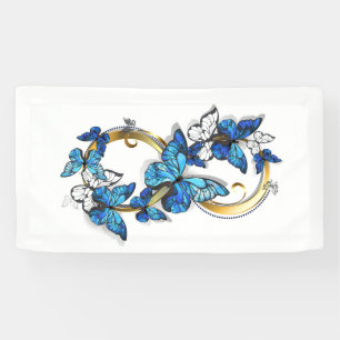 Symbol Infinity of Blue Morpho Butterflies Banner