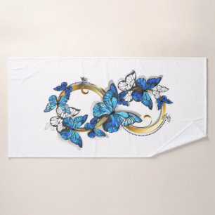 Symbol Infinity of Blue Morpho Butterflies Bath Towel