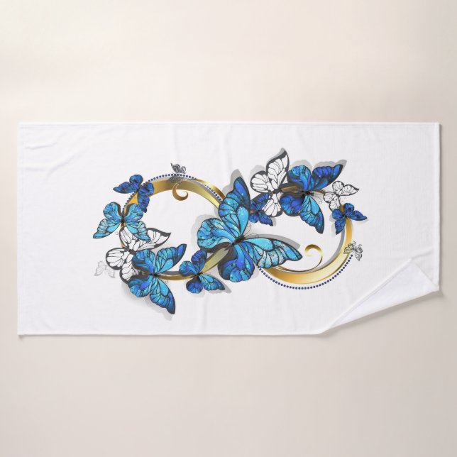 Symbol Infinity of Blue Morpho Butterflies Bath Towel (Bath Towel)