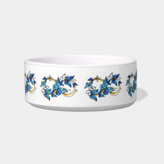 Symbol Infinity of Blue Morpho Butterflies Bowl (Front)