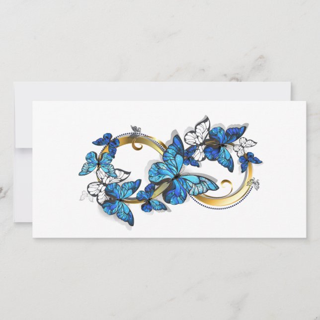 Symbol Infinity of Blue Morpho Butterflies Card (Front)