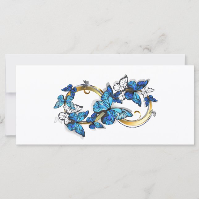 Symbol Infinity of Blue Morpho Butterflies Card (Front)
