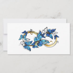 Symbol Infinity of Blue Morpho Butterflies Card