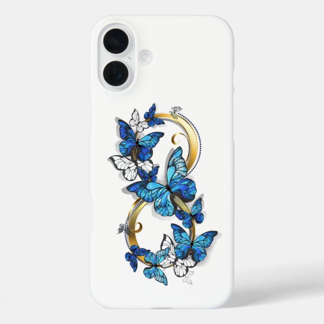 Symbol Infinity of Blue Morpho Butterflies Case-Mate iPhone Case (Back)