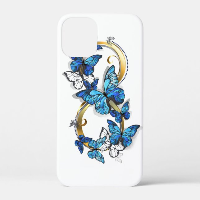 Symbol Infinity of Blue Morpho Butterflies Case-Mate iPhone Case (Back)