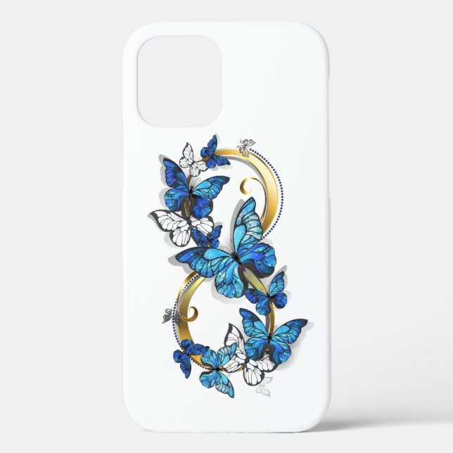 Symbol Infinity of Blue Morpho Butterflies Case-Mate iPhone Case (Back)