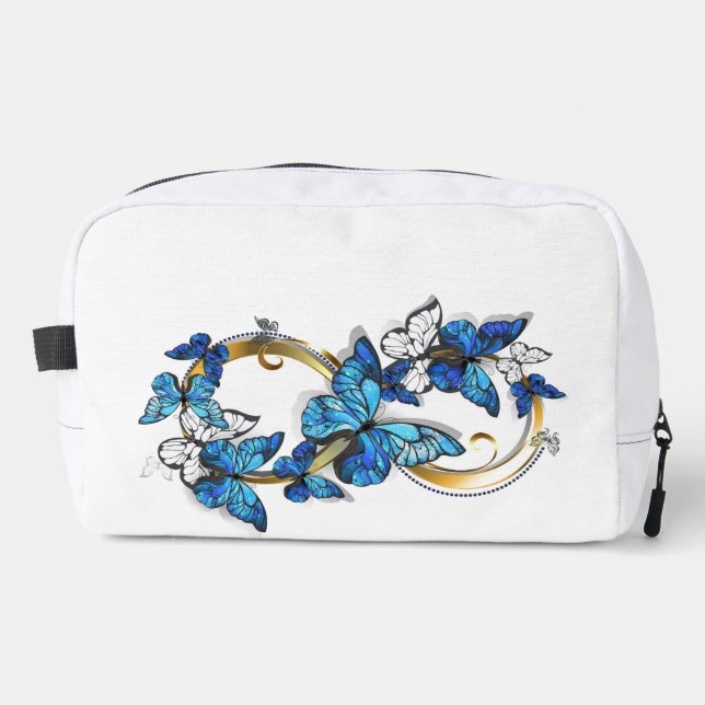 Symbol Infinity of Blue Morpho Butterflies Dopp Kit (Front)