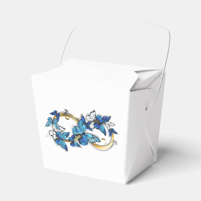Symbol Infinity of Blue Morpho Butterflies Favor Box (Front Side)