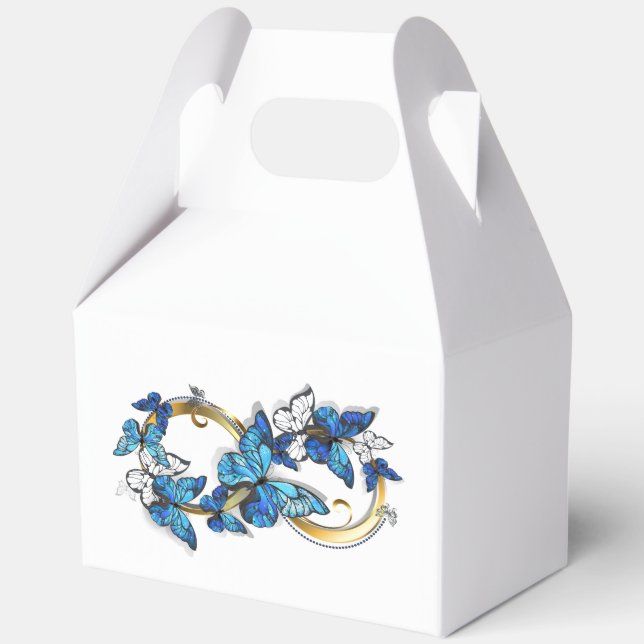 Symbol Infinity of Blue Morpho Butterflies Favor Box (Back)