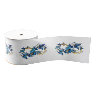 Symbol Infinity of Blue Morpho Butterflies Grosgrain Ribbon
