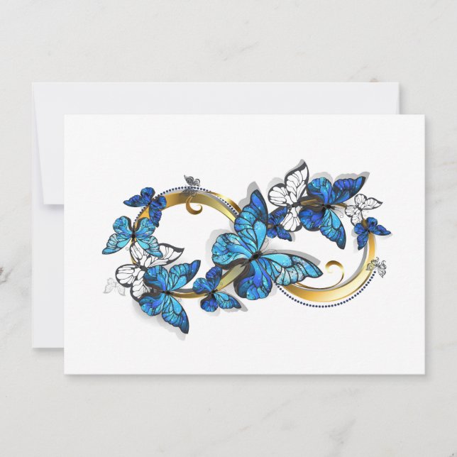 Symbol Infinity of Blue Morpho Butterflies Holiday Card (Front)