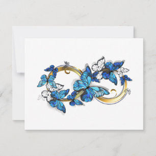 Symbol Infinity of Blue Morpho Butterflies Holiday Card