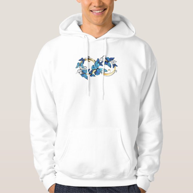 Symbol Infinity of Blue Morpho Butterflies Hoodie (Front)