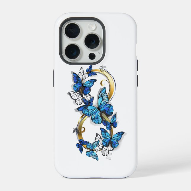 Symbol Infinity of Blue Morpho Butterflies iPhone Case (Back)