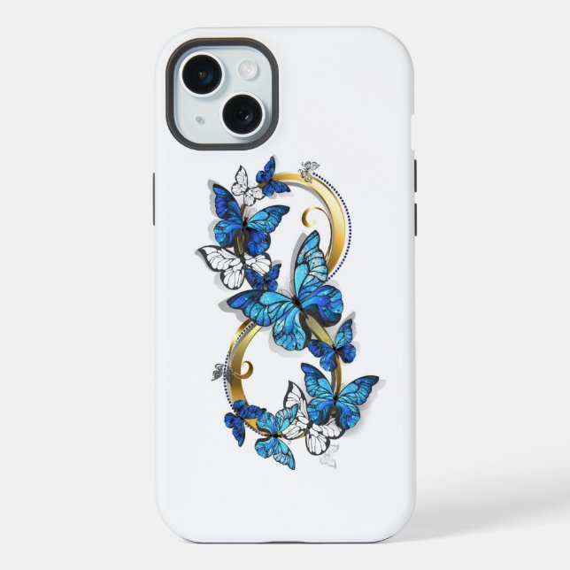 Symbol Infinity of Blue Morpho Butterflies iPhone Case (Back)