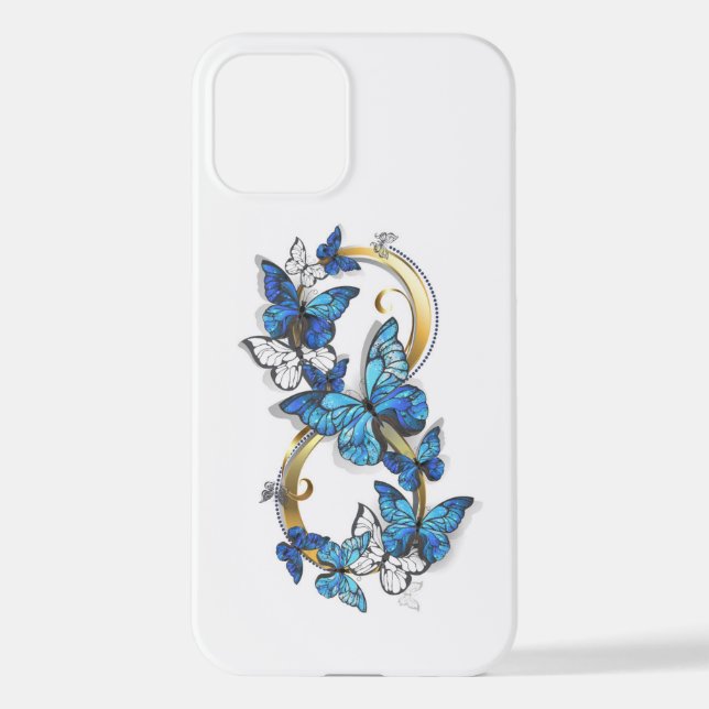 Symbol Infinity of Blue Morpho Butterflies iPhone Case (Back)