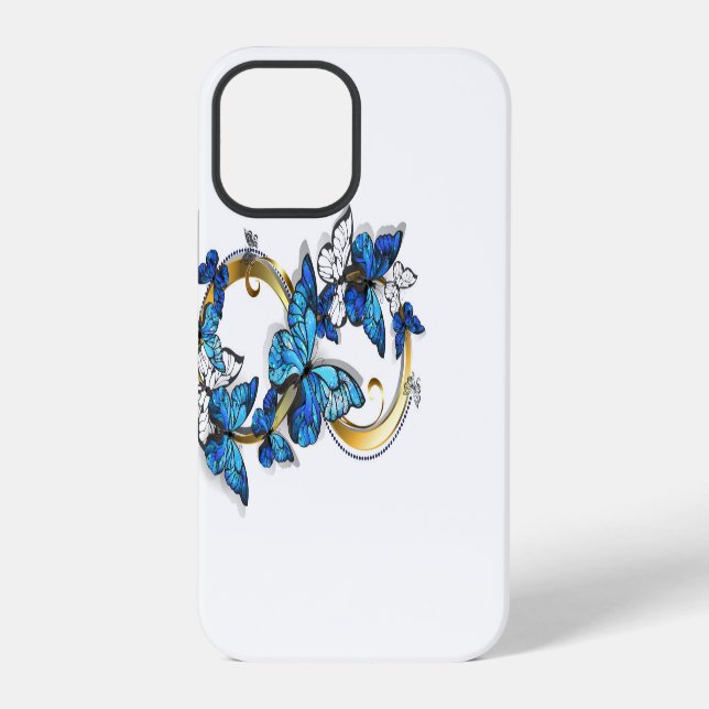 Symbol Infinity of Blue Morpho Butterflies iPhone Case (Back)