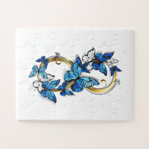 Symbol Infinity of Blue Morpho Butterflies Jigsaw Puzzle