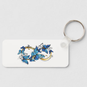 Symbol Infinity of Blue Morpho Butterflies Keychain