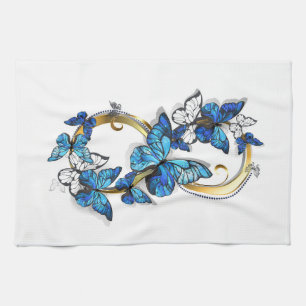 Symbol Infinity of Blue Morpho Butterflies Kitchen Towel