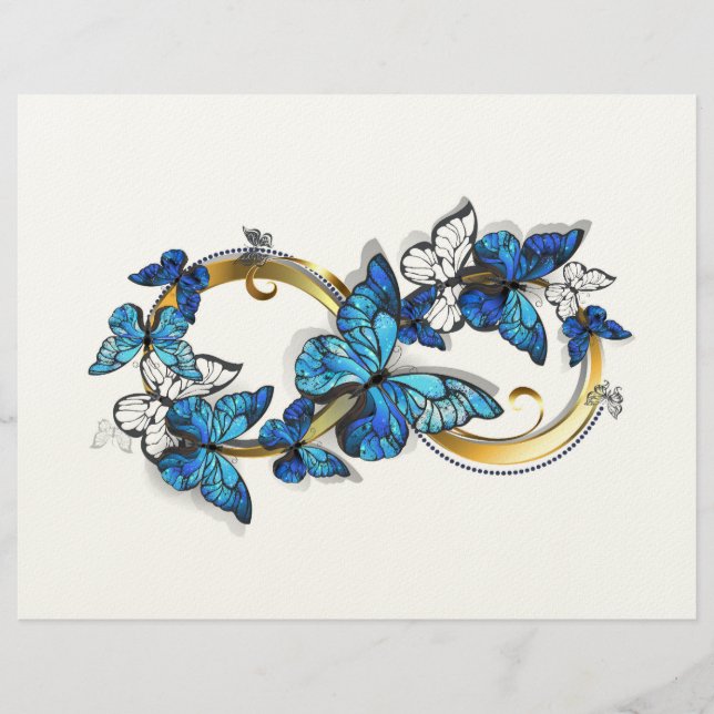 Symbol Infinity of Blue Morpho Butterflies Letterhead (Front)