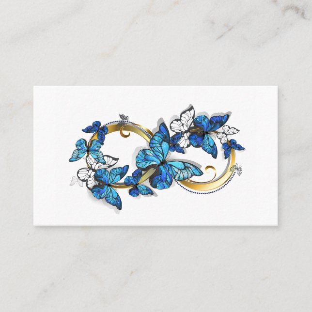 Symbol Infinity of Blue Morpho Butterflies Loyalty Card (Front)