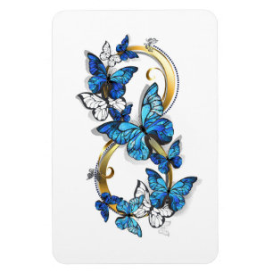Symbol Infinity of Blue Morpho Butterflies Magnet
