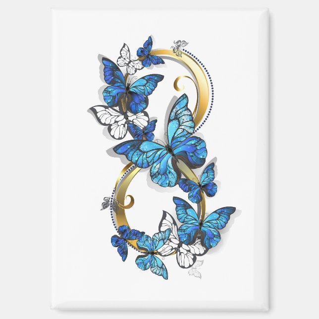 Symbol Infinity of Blue Morpho Butterflies Magnet (Front)