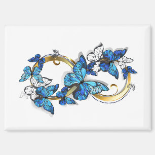 Symbol Infinity of Blue Morpho Butterflies Magnet