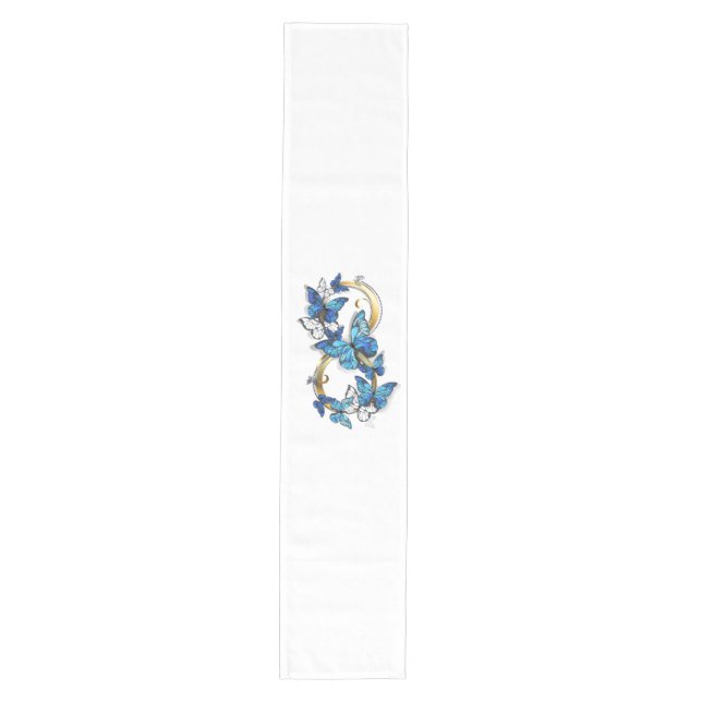 Symbol Infinity of Blue Morpho Butterflies Medium Table Runner (Front)