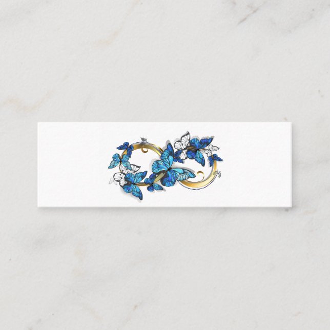 Symbol Infinity of Blue Morpho Butterflies Mini Business Card (Front)