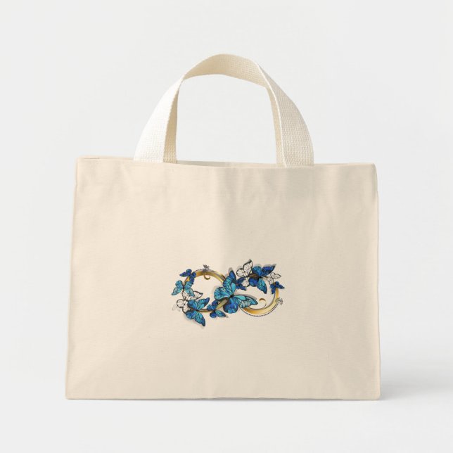 Symbol Infinity of Blue Morpho Butterflies Mini Tote Bag (Front)