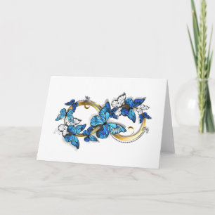 Symbol Infinity of Blue Morpho Butterflies Note Card