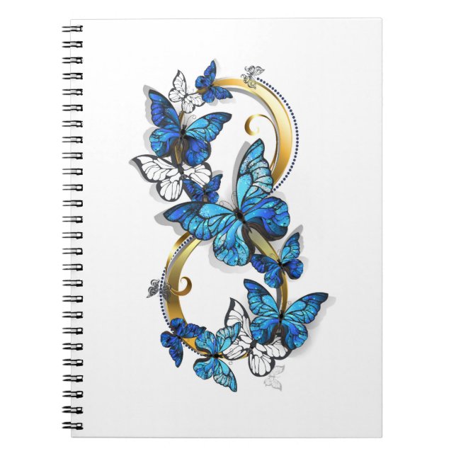 Symbol Infinity of Blue Morpho Butterflies Notebook (Front)