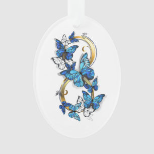 Symbol Infinity of Blue Morpho Butterflies Ornament