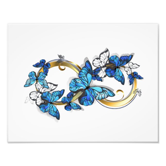 Symbol Infinity of Blue Morpho Butterflies Photo Print (Front)