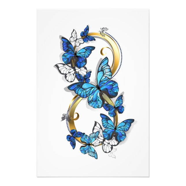 Symbol Infinity of Blue Morpho Butterflies Photo Print (Front)