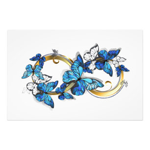 Symbol Infinity of Blue Morpho Butterflies Photo Print