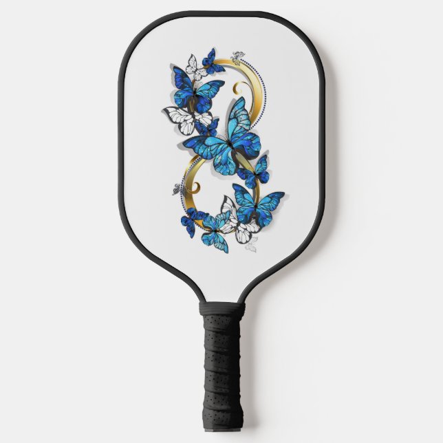 Symbol Infinity of Blue Morpho Butterflies Pickleball Paddle (Front)