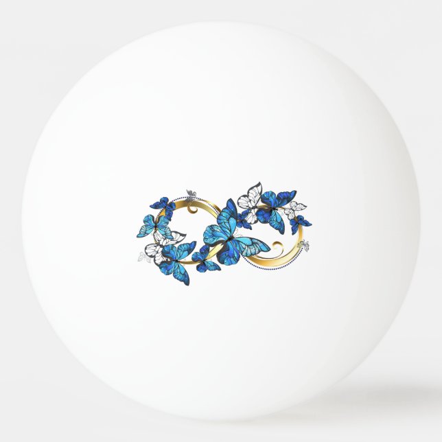 Symbol Infinity of Blue Morpho Butterflies Ping Pong Ball (Front)