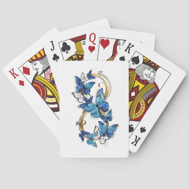 Symbol Infinity of Blue Morpho Butterflies Playing Cards (Back)