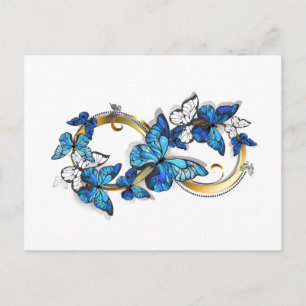 Symbol Infinity of Blue Morpho Butterflies Postcard